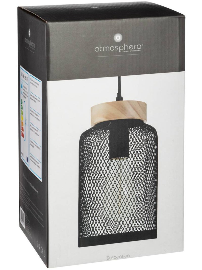 Lámpara colgante zely de metal negro d15cm Negro - Kiabi