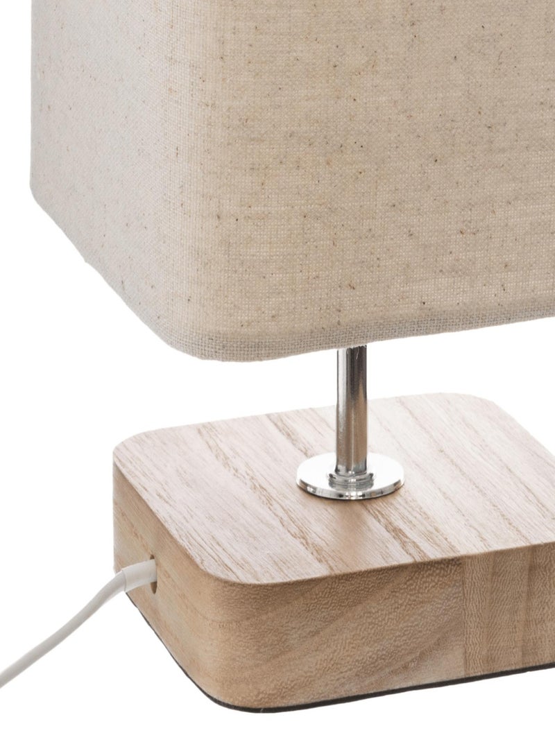 Lámpara con base de madera de estilo escandinavo Blanco Beige - Kiabi