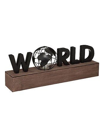 Lámpara con la palabra "WORLD