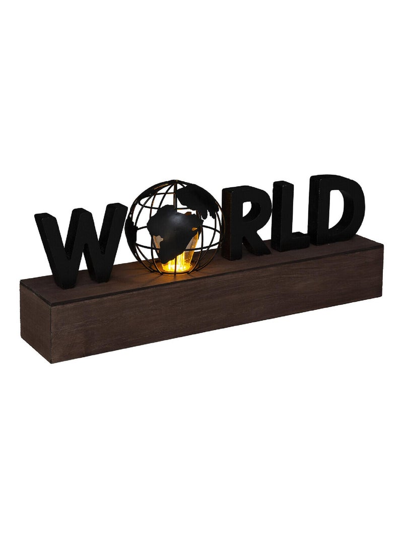 Lámpara con la palabra "WORLD Negro - Kiabi