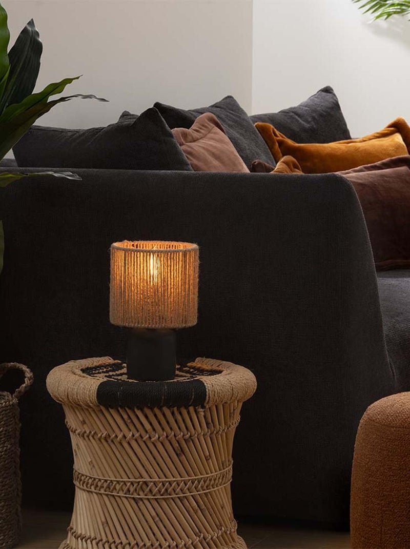 Lámpara de mesa cilíndrica estilo bohemio Negro - Kiabi
