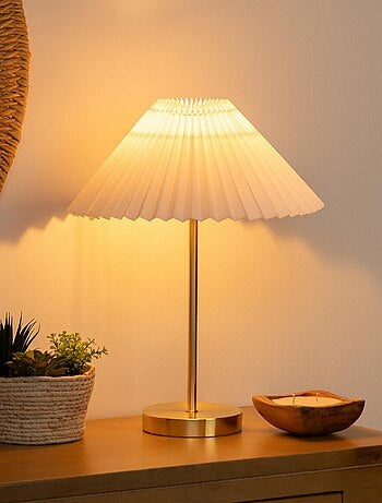 Lámpara de mesa con pantalla plisada