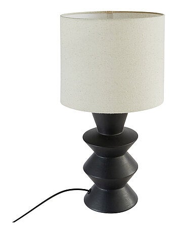 Lámpara de mesa de cerámica negra