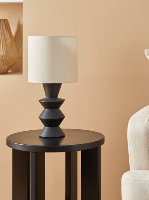 Lámpara de mesa de cerámica negra - Kiabi