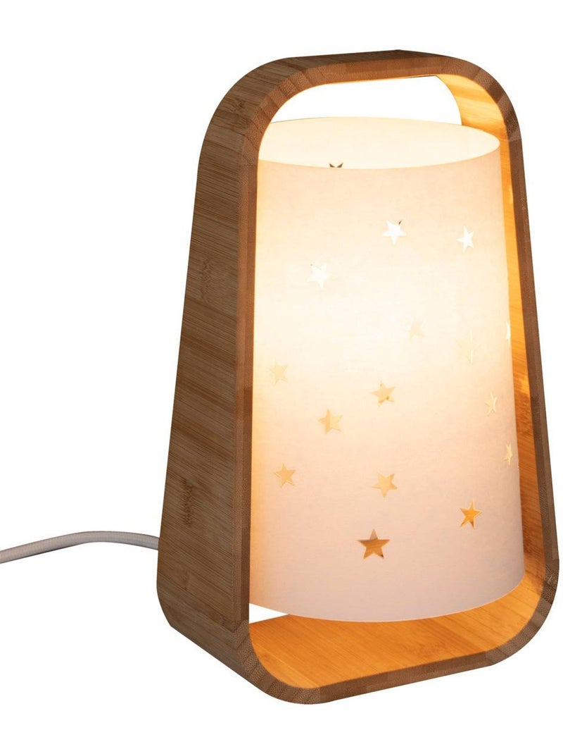 Lámpara de mesa estrellas h.28cm bambú Blanco - Kiabi