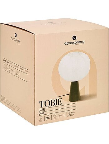 Lámpara de mesa tobie algodón plata h33cm