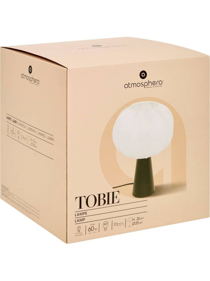 Lámpara de mesa tobie algodón plata h33cm Negro - Kiabi