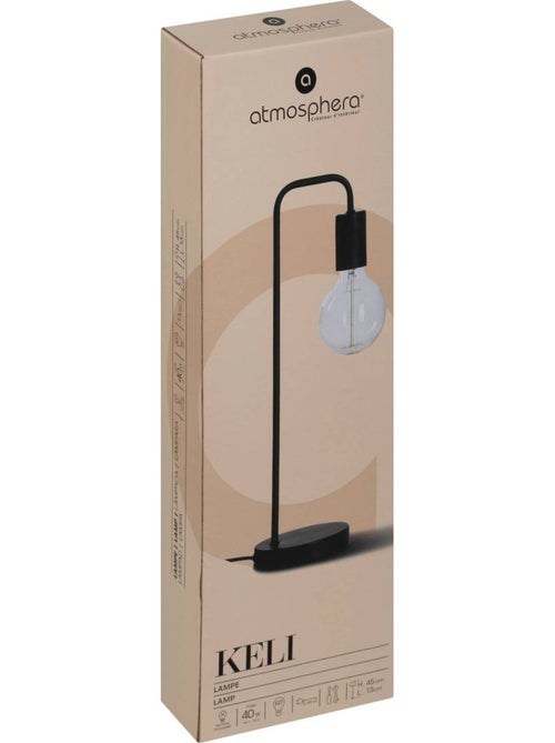 Lámpara de metal keli negra h45cm - Kiabi Lámpara de metal keli negra h45cm - Kiabi
