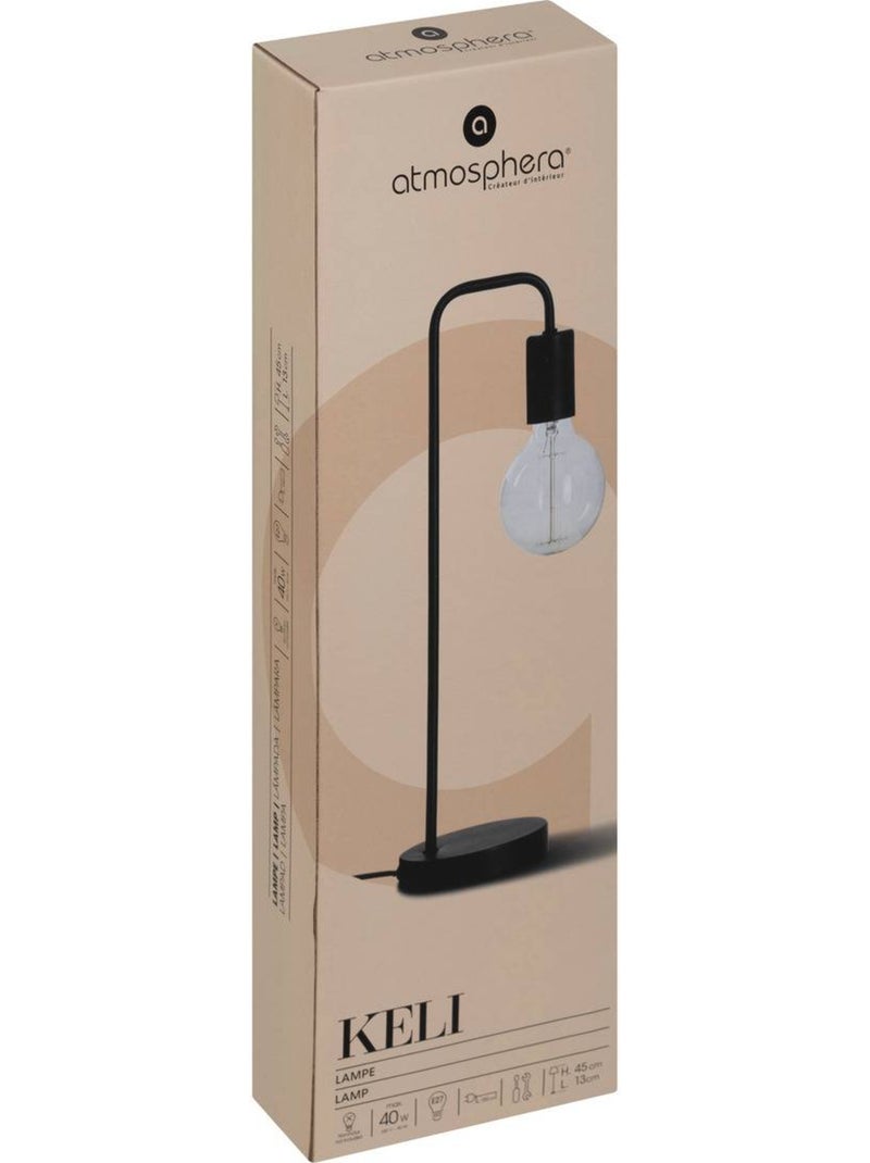 Lámpara de metal keli negra h45cm Negro - Kiabi