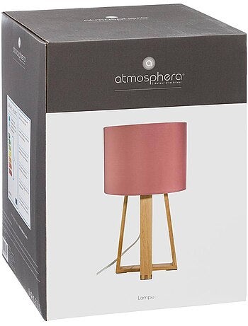 Lámpara molu madera blanca h35cm