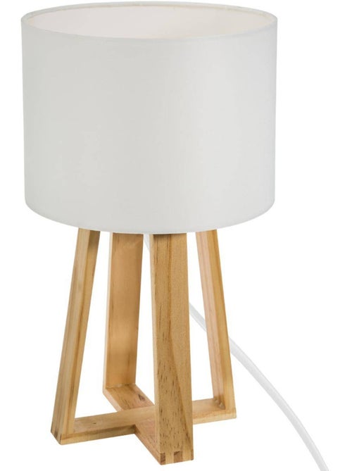 Lámpara molu madera blanca h35cm - Kiabi Lámpara molu madera blanca h35cm - Kiabi