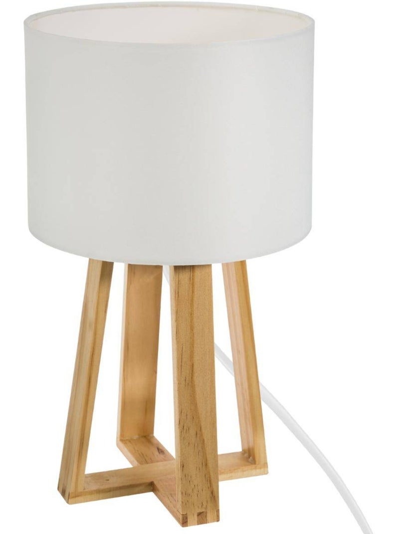 Lámpara molu madera blanca h35cm Blanco - Kiabi
