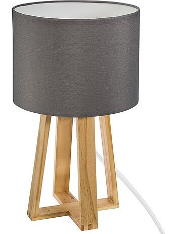 Lámpara molu madera blanca h35cm
