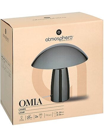 Lámpara seta omia plata h34cm