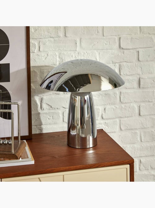 Lámpara seta omia plata h34cm - Kiabi