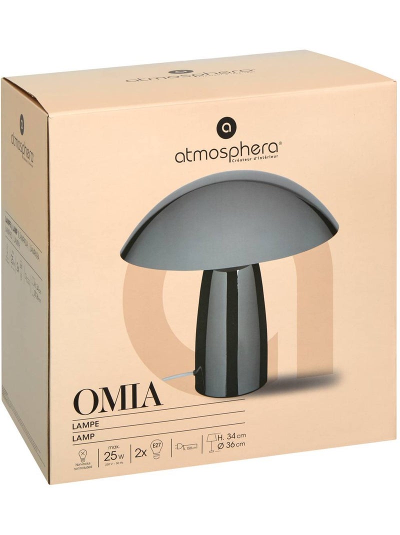 Lámpara seta omia plata h34cm Plata - Kiabi
