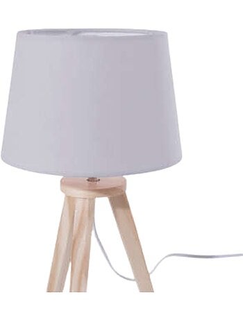 Lámpara trípode h.30cm madera gris