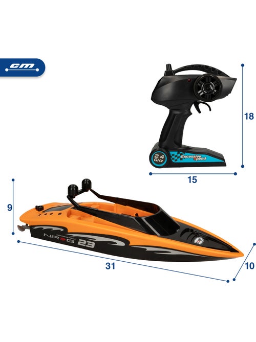 Lancha rápida teledirigida 31 cm racing boat - Kiabi