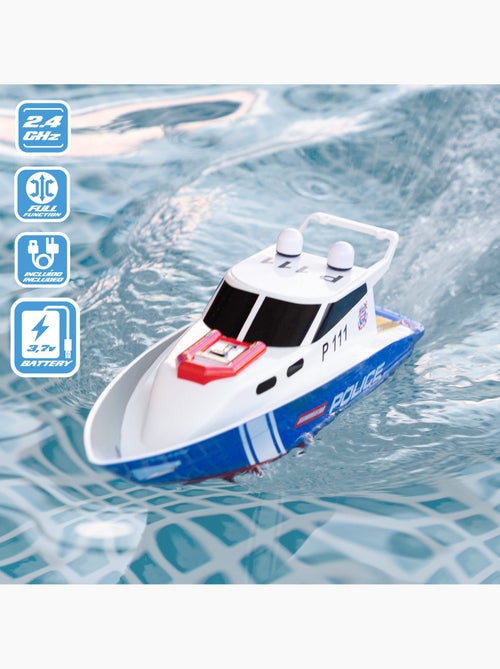 Lancha teledirigida policía 36 cm racing boat - Kiabi