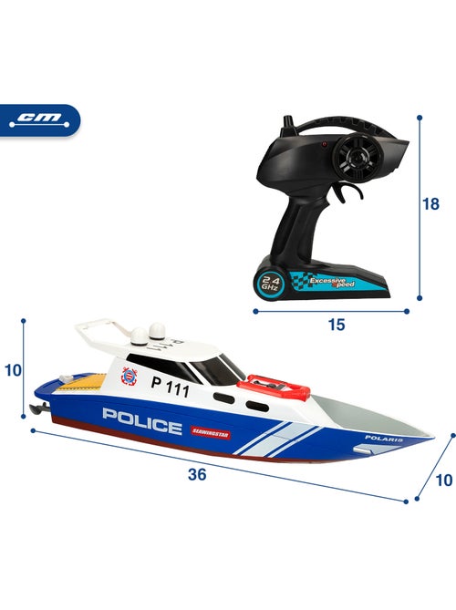 Lancha teledirigida policía 36 cm racing boat - Kiabi