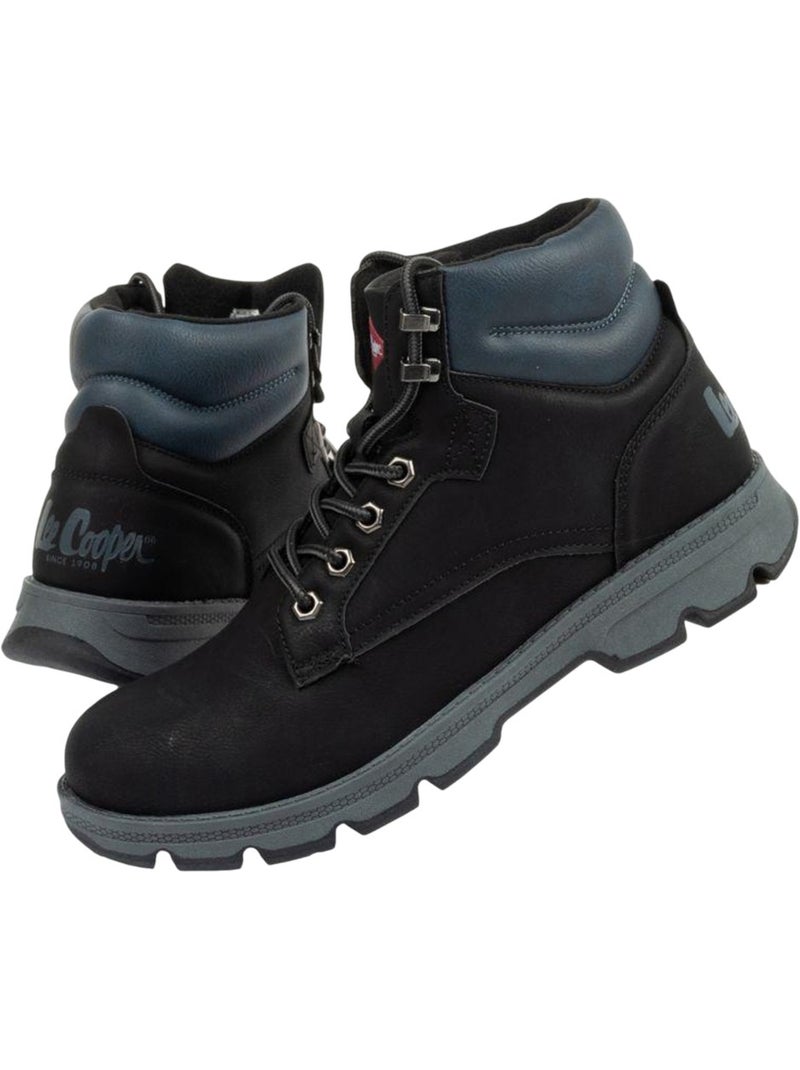 Lee Cooper - Botas a los Tobillos de Pieles Ecológicas Diseño Logotipos para Hombre Negro - Kiabi