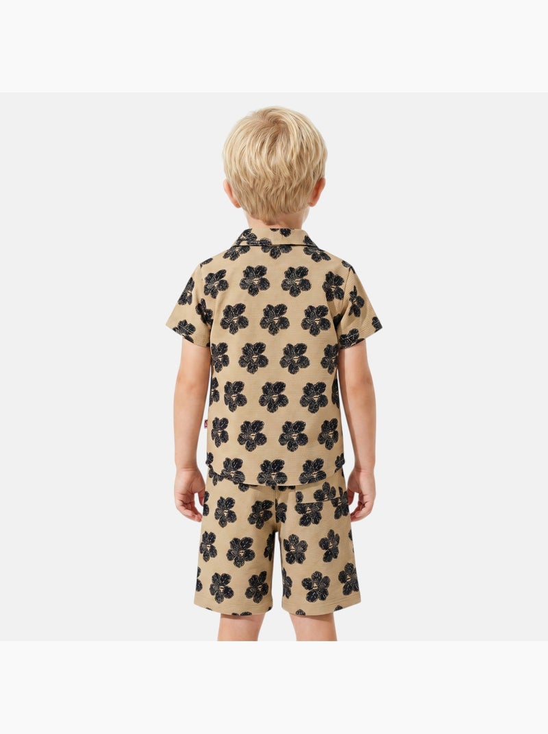 Lee Cooper - Camisa de manga corta y pantalones cortos a juego Beige - Kiabi