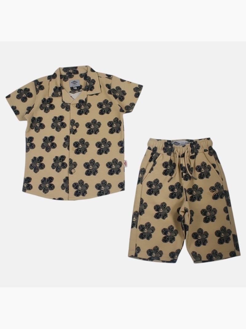 Lee Cooper - Camisa de manga corta y pantalones cortos a juego Beige - Kiabi