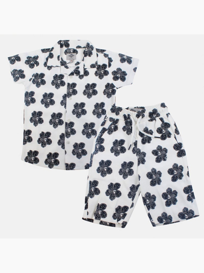 Lee Cooper - Camisa de manga corta y pantalones cortos a juego Blanco - Kiabi