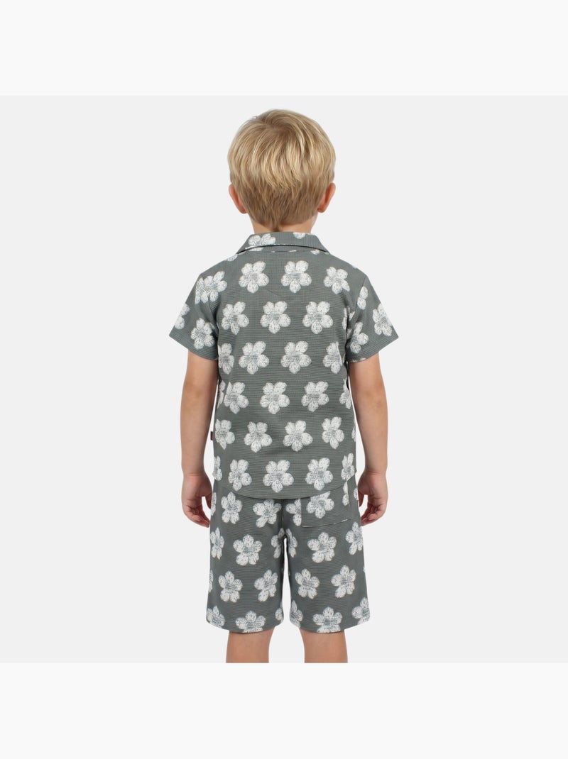 Lee Cooper - Camisa de manga corta y pantalones cortos a juego Caqui - Kiabi