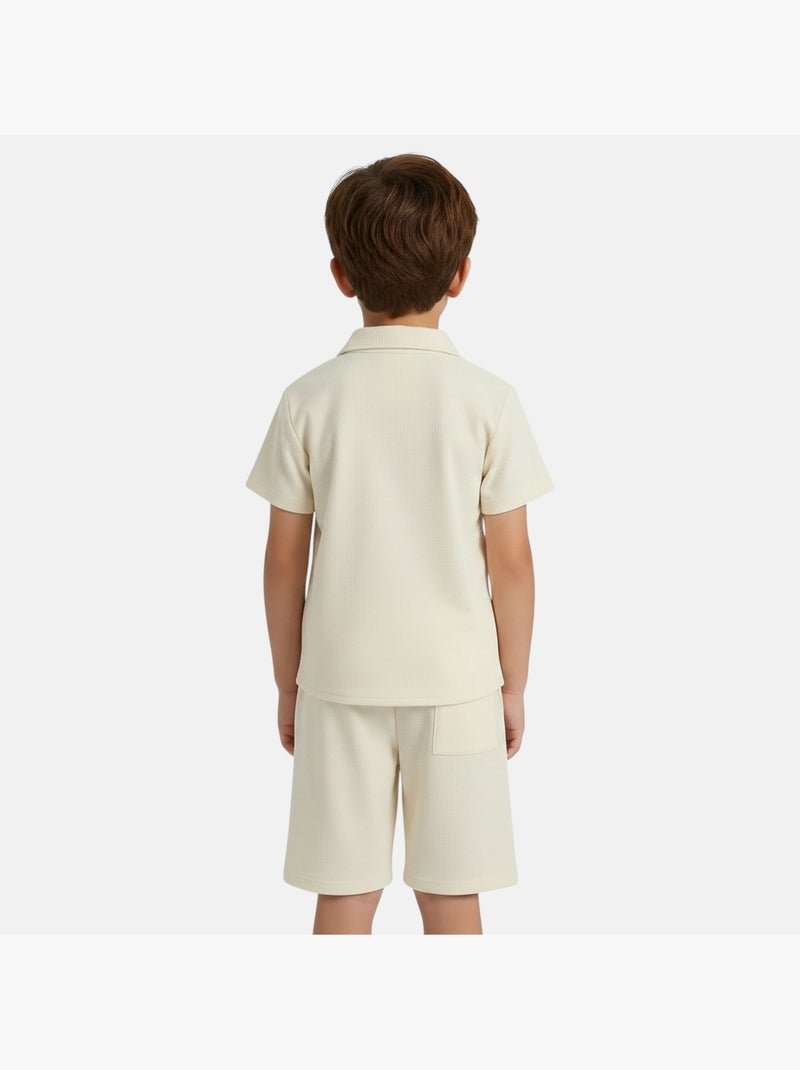 Lee Cooper - Camisa de manga corta y pantalones cortos a juego Crudo - Kiabi