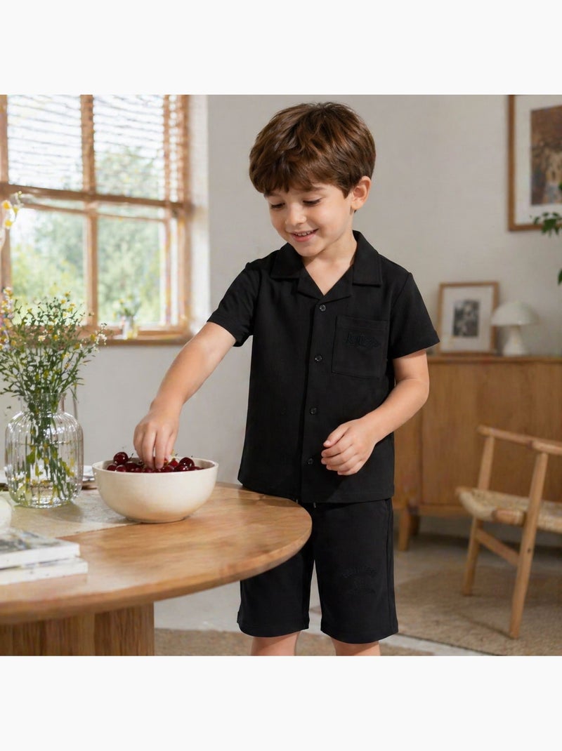 Lee Cooper - Camisa de manga corta y pantalones cortos a juego Negro - Kiabi