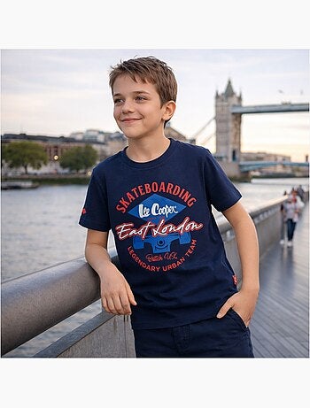 Lee Cooper - Camiseta de manga corta para niño con estampado