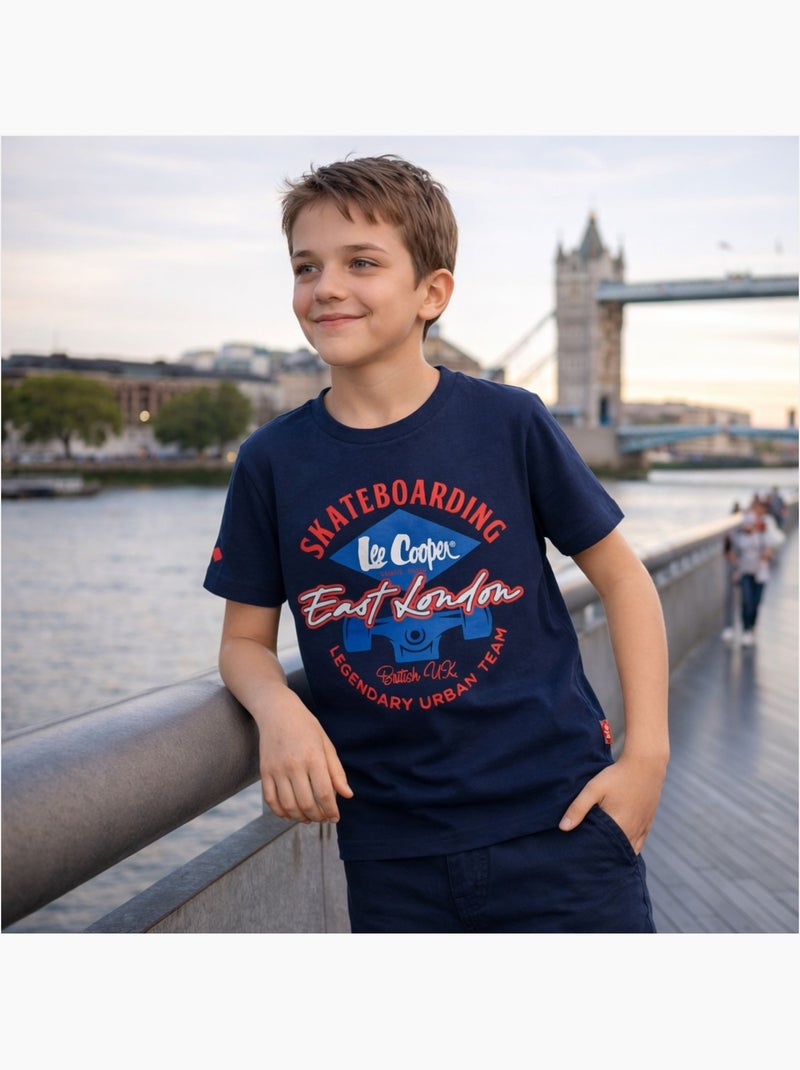 Lee Cooper - Camiseta de manga corta para niño con estampado Azul marino - Kiabi