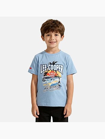 Lee Cooper - Camiseta de manga corta para niño con estampado playero