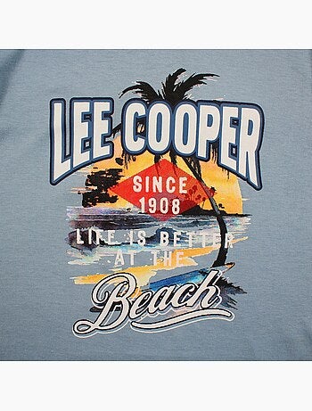 Lee Cooper - Camiseta de manga corta para niño con estampado playero