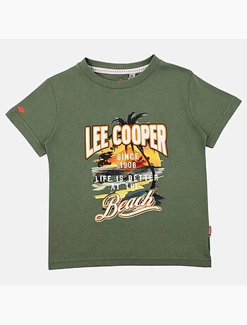 Lee Cooper - Camiseta de manga corta para niño con estampado playero