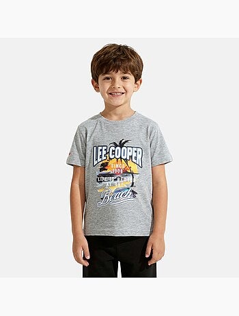 Lee Cooper - Camiseta de manga corta para niño con estampado playero