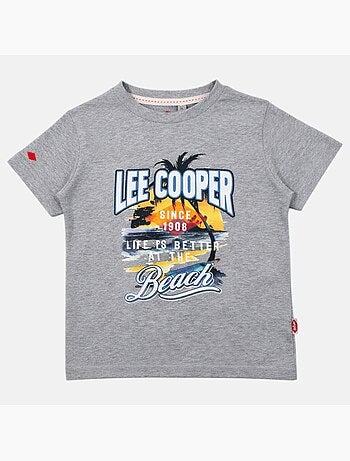Lee Cooper - Camiseta de manga corta para niño con estampado playero