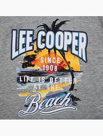 Lee Cooper - Camiseta de manga corta para niño con estampado playero