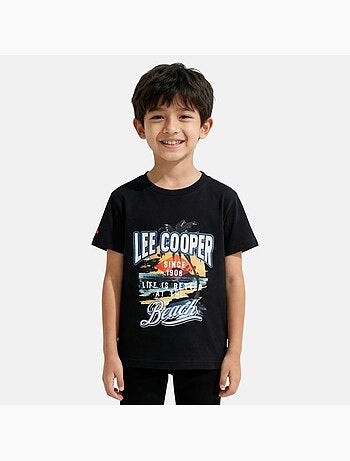 Lee Cooper - Camiseta de manga corta para niño con estampado playero