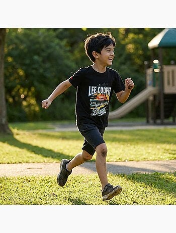 Lee Cooper - Camiseta de manga corta para niño con estampado playero