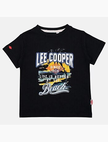 Lee Cooper - Camiseta de manga corta para niño con estampado playero