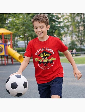 Lee Cooper - Camiseta de manga corta para niño con estampado