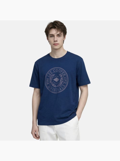 Lee Cooper - Camiseta hombre azul marino manga corta con logo embossado - Kiabi