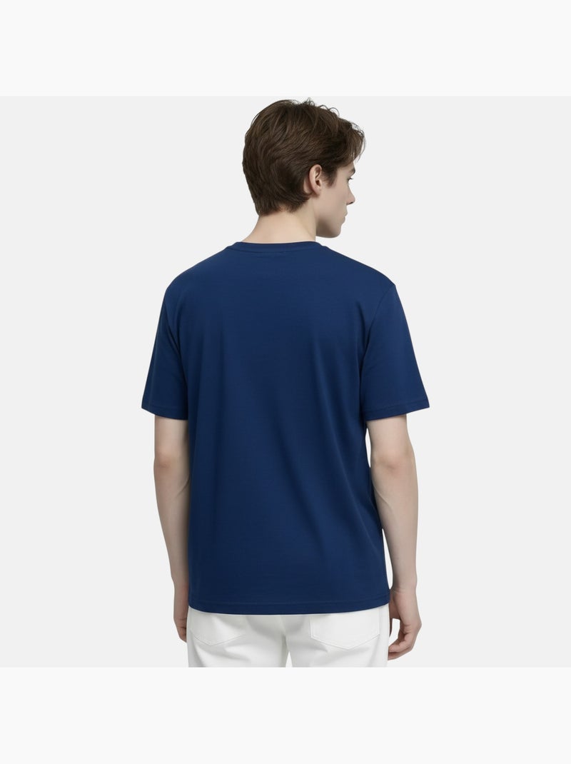 Lee Cooper - Camiseta hombre azul marino manga corta con logo embossado Azul marino - Kiabi