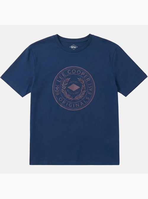 Lee Cooper - Camiseta hombre azul marino manga corta con logo embossado - Kiabi