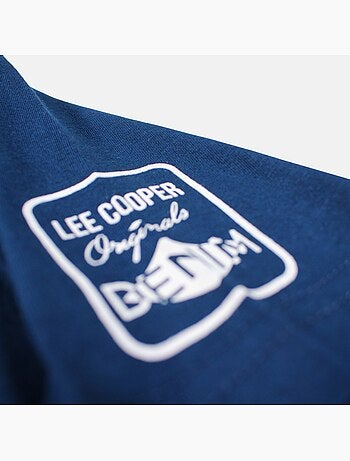 Lee Cooper - Camiseta hombre azul marino manga corta cuello redondo