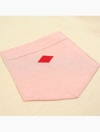 Lee Cooper - Camiseta hombre beige manga corta con bolsillo contrastado