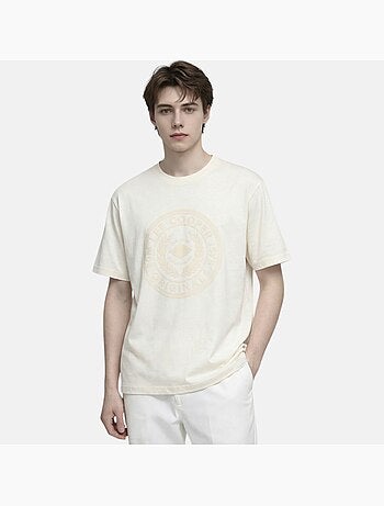 Lee Cooper - Camiseta hombre blanco manga corta con logo embossado