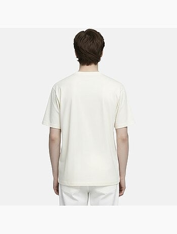 Lee Cooper - Camiseta hombre blanco manga corta con logo embossado